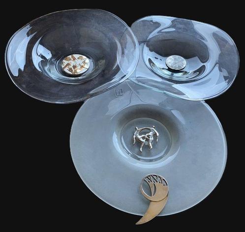 Artihove - Schaal - Glas, glas, metaal - Schalen (3), Antiek en Kunst, Curiosa en Brocante