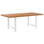 vidaXL Eettafel rechthoekig 200x100x74 cm massief eikenhout, Huis en Inrichting, Tafels | Eettafels, Verzenden, Nieuw