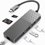 USB C adapter hub ethernet LAN USB 3.0 SD MicroSD *kwaliteit, Computers en Software, Pc speakers, Nieuw, Verzenden