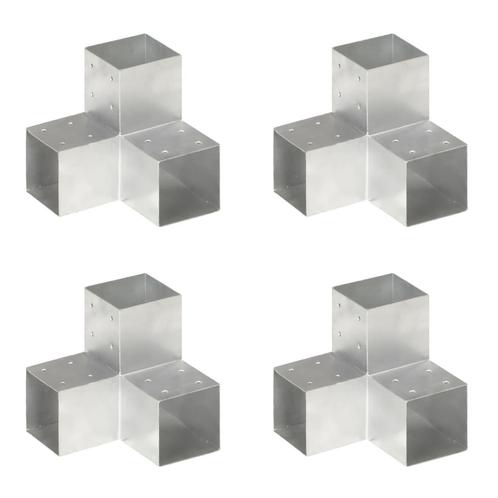 vidaXL Paalverbindingen 4 st Y-vorm 101x101 mm, Tuin en Terras, Palen, Balken en Planken, Nieuw, Verzenden