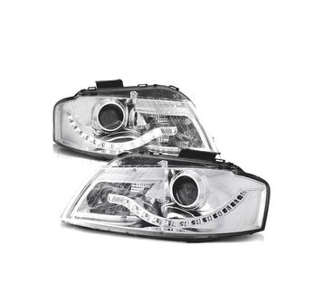 PHARES POUR AUDI A3 8P LED DAYLIGHT FOND CHROMÉ, Verzenden