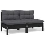 Tuinbank 2-zits Zwart Grenen - Tweede kansje! OP=OP, Tuin en Terras, Verzenden, Nieuw, Hout
