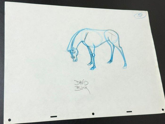 Walt Disney Originele animatie tekening van Pegasus, grote, Verzamelen, Disney
