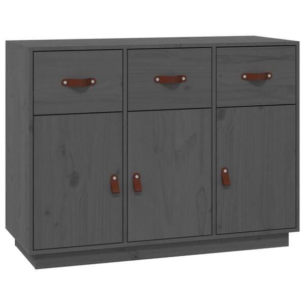Dressoir Grenenhout Grijs | Retour Deal | 55% Korting!, Huis en Inrichting, Kasten | Dressoirs, 100 tot 150 cm, 25 tot 50 cm, Nieuw