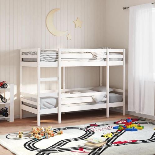 vidaXL Stapelbed 90x190 cm massief grenenhout wit, Huis en Inrichting, Slaapkamer | Bedden, Nieuw, Verzenden