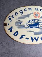 Geëmailleerd bord kdf wagen - World War II - Emaille bord -, Antiek en Kunst