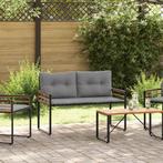 vidaXL Houten Laagbank met kussen Effen Lichtgrijs 114 x 55, Verzenden