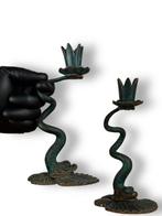 Kaarsenstandaard met oor gusto Liberty - Gepatineerd brons -