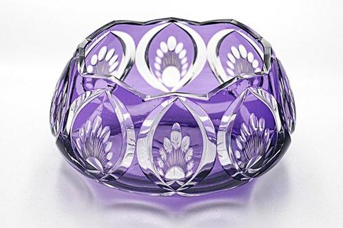 Haida art deco cut purple überfang glass bowl 1920 - Bol -, Antiek en Kunst, Antiek | Glaswerk en Kristal
