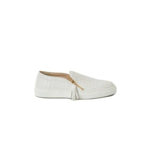 Louis Leeman White Calf Leather Slip on Zip Sneakers 550$ -, Kleding | Heren, Schoenen