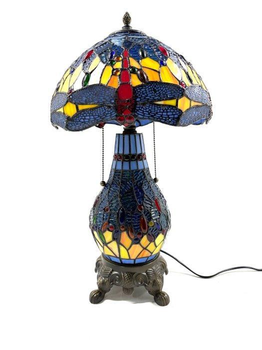 Tafellamp - Blauwe glas-in-lood tafellamp in Tiffany-stijl -, Huis en Inrichting, Overige Huis en Inrichting