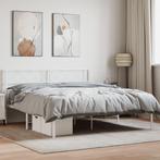 vidaXL Bedframe met hoofdbord metaal wit 140x200 cm, Huis en Inrichting, Slaapkamer | Bedden, Verzenden, Nieuw