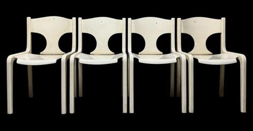 Pozzi - Augusto Savini - Chaise (7) - Acier, Bois, Antiek en Kunst, Antiek | Meubels | Stoelen en Sofa's