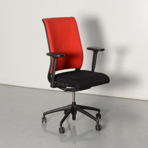 Interstuhl 162H bureaustoel, zwart / rood, 1D armlegger, Maison & Meubles, Chaises de bureau, Enlèvement ou Envoi