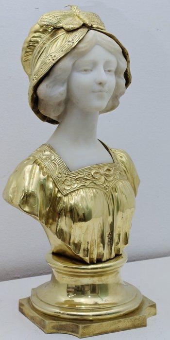 Raphaël Febrari (d. 1928) - Beeld, Femme au papillon - 43 cm, Antiek en Kunst, Antiek | Meubels | Stoelen en Sofa's