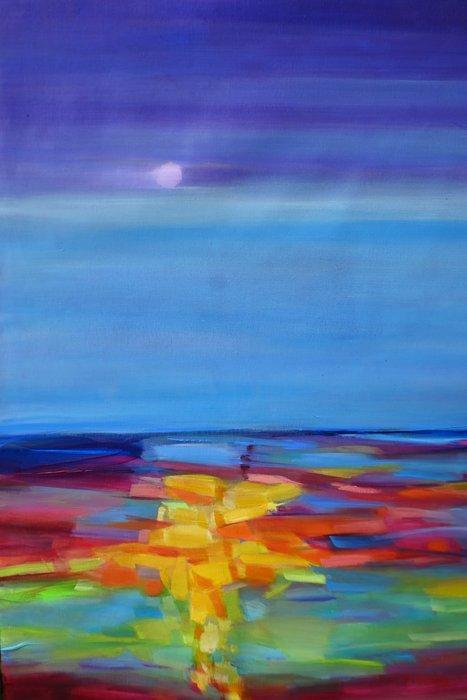 Isabel Tapias T - Entre el amanecer y el atardecer XL, Antiek en Kunst, Kunst | Schilderijen | Modern