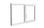PVC raam vast-draaikiep B.200 x H.130 Wit stomp-profiel., Doe-het-zelf en Bouw, Glas en Ramen, Nieuw, 120 tot 160 cm, Dubbelglas