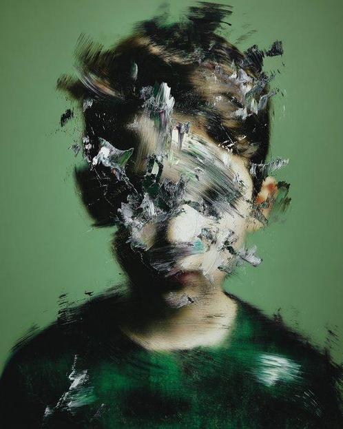 Anne Dias (1985) - (Stretched Canva) Paint And Grief, Antiek en Kunst, Kunst | Designobjecten