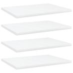 vidaXL Wandschappen 4 st 40x30x1,5 cm bewerkt hout wit, Huis en Inrichting, Woonaccessoires | Wandplanken en Boekenplanken, Verzenden