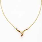 Collier - 14 carats Or jaune - Diamant - Robijn