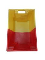 Robuuste kunststof stapelbak 60x40x40 cm rood/geel, Ophalen of Verzenden