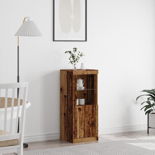 vidaXL Dressoir met LED-verlichting Oud Hout 41x37x100 cm, Huis en Inrichting, Kasten | Dressoirs, Nieuw, Verzenden