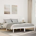 vidaXL Bedframe extra lang zonder matras massief hout wit, Huis en Inrichting, Slaapkamer | Bedden, Verzenden, Nieuw