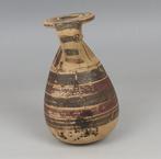 Oud-Grieks Aardewerk Piriform Aryballos met bandenversiering