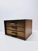 Kabinet - Drie-lade houten fineer opbergkist - Hout, Antiek en Kunst
