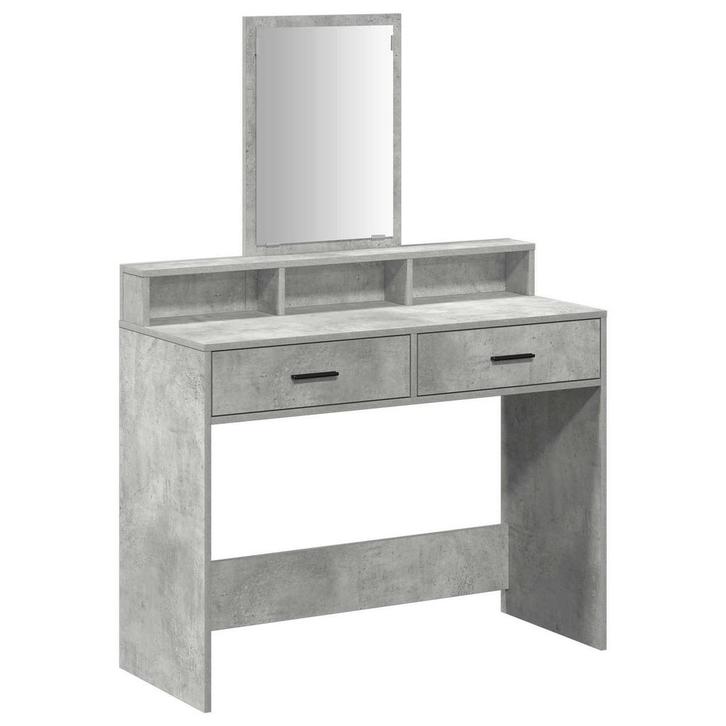 vidaXL Kaptafel met lade Beton Grijs 100 x 41 x 140 cm, Huis en Inrichting, Tafels | Kaptafels, Nieuw, Verzenden