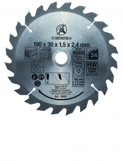 Bgs Technic Hardmetalen cirkelzaagblad, diameter 190 mm, 24, Autos : Pièces & Accessoires, Pneus & Jantes, Envoi