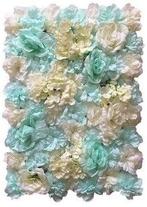 Flowerwall 40x60 cm zeegroen lichtblauw aqua rozen en, Nieuw