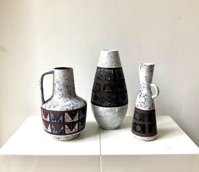 VEB Haldensleben - Vaas (3) - Keramiek - 3 DDR cult vazen, Antiek en Kunst, Antiek | Glaswerk en Kristal