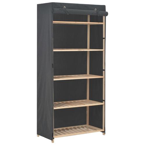 vidaXL Kledingkast 79x40x170 cm stof grijs, Huis en Inrichting, Kasten | Kleerkasten, Nieuw, Verzenden