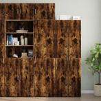 vidaXL Opbergkast smal 50x42,5x225 cm bewerkt hout gerookt, Huis en Inrichting, Kasten | Dressoirs, Verzenden, Nieuw