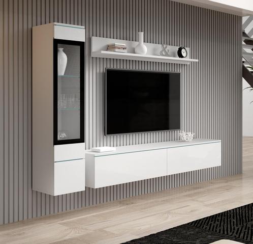 Wandmeubel wit Set van 3 TV-Meubel, Huis en Inrichting, Kasten | Wandmeubels, 25 tot 50 cm, Nieuw, 150 tot 200 cm, Verzenden