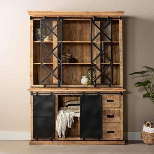 Buffetkast Mangohout Milan 200 X, Huis en Inrichting, Kasten | Buffetkasten, 25 tot 50 cm, Nieuw, Overige houtsoorten, 200 cm of meer