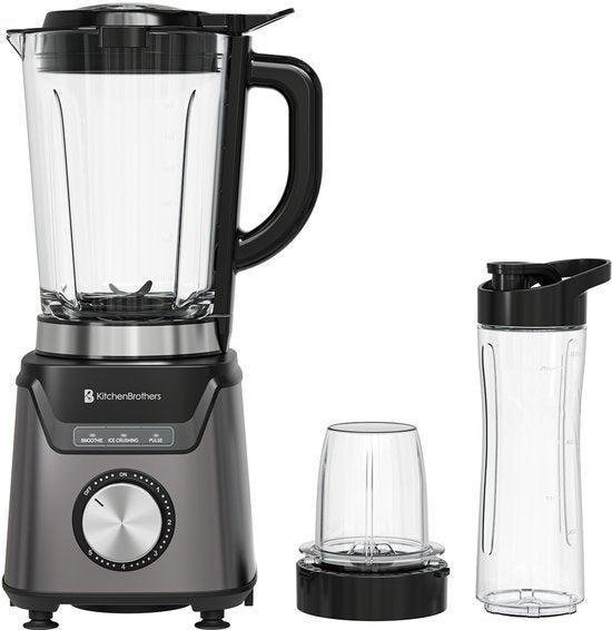 2dekans | KitchenBrothers Blender Met Drinkfles - 1200W -, Electroménager, Mélangeurs de cuisine, Enlèvement ou Envoi
