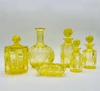 Art Deco Toiletset (6) - Val Saint Lambert - Uraniumglas -, Antiek en Kunst