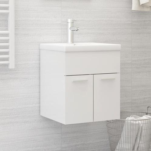 vidaXL Armoire dévier lavabo intégré blanc brillant, Maison & Meubles, Tables | Coiffeuses, Neuf, Envoi