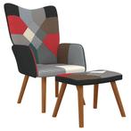 vidaXL Relaxstoel met voetenbank patchwork stof, Maison & Meubles, Fauteuils, Verzenden