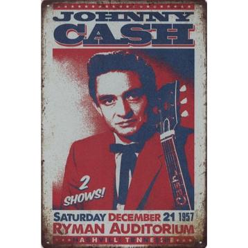 Wandbord Concert Bord - Johnny Cash Nashville 1957 beschikbaar voor biedingen