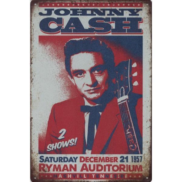 Wandbord Concert Bord - Johnny Cash Nashville 1957, Verzamelen, Muziek, Artiesten en Beroemdheden, Poster, Artwork of Schilderij