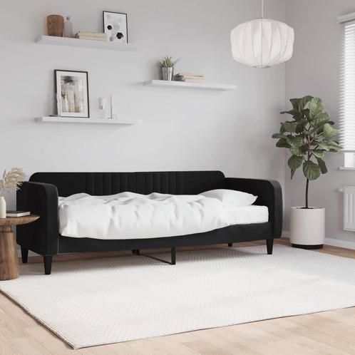 vidaXL Slaapbank met matras 80x200 cm fluweel zwart, Huis en Inrichting, Slaapkamer | Bedden, Nieuw, Verzenden