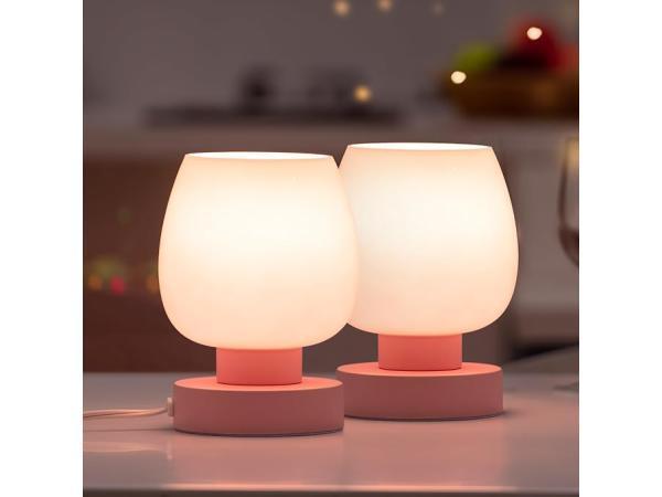 Veiling - Set van 2 Nachtlampjes Touch Dimbaar Roze, Maison & Meubles, Chambre à coucher | Tables de chevet