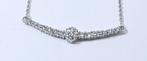 Collier - 18 carats Or blanc -  0.37ct. tw. Diamant, Handtassen en Accessoires, Kettingen, Nieuw
