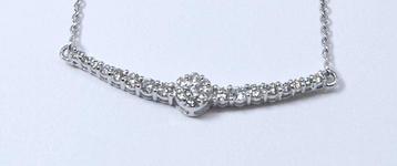 Collier - 18 carats Or blanc -  0.37ct. tw. Diamant