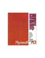 1970 PLYMOUTH PROGRAMMA BROCHURE ENGELS (USA)