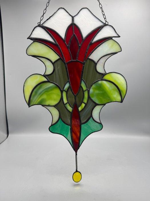 Vitrail - 1970-1980 - Pendantif en vitrail, Antiquités & Art, Curiosités & Brocante