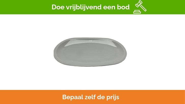 Bieden: Oval Ceramic Tray 35 cm with Chrome Finish and CRN, Huis en Inrichting, Keuken | Servies, Ophalen of Verzenden